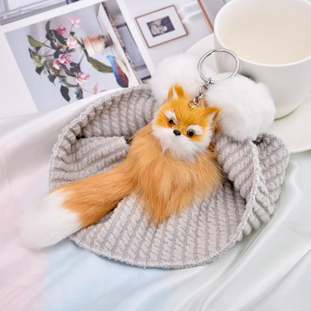 Beautiful Plush Pendant Keychain Handbag Accessories Car Accessories Bag Keyring Gift Little Fox Key Chain