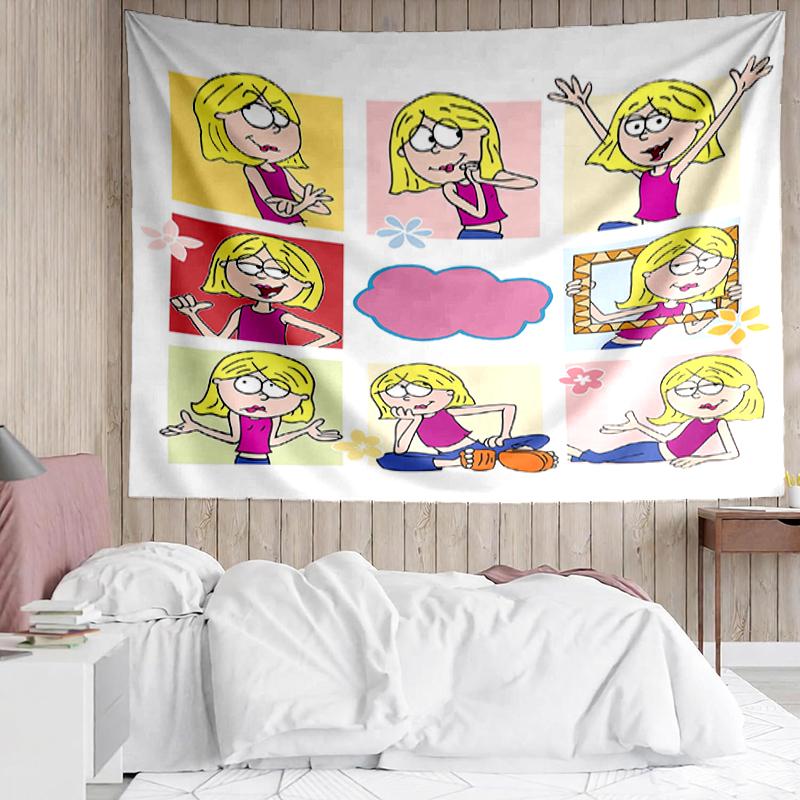 Lizzie-McGuire Print Tapestry, Backdrop, Easy Setup, Ideal for Bedroom, Office & Living Room, with Aesthetic Wall Hanging Decor.