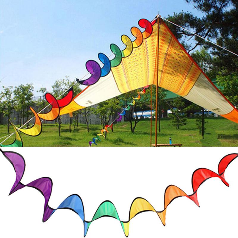 Colorful Camping Tent Foldable Spiral Windmill Wind Spinner Home Decor Toys