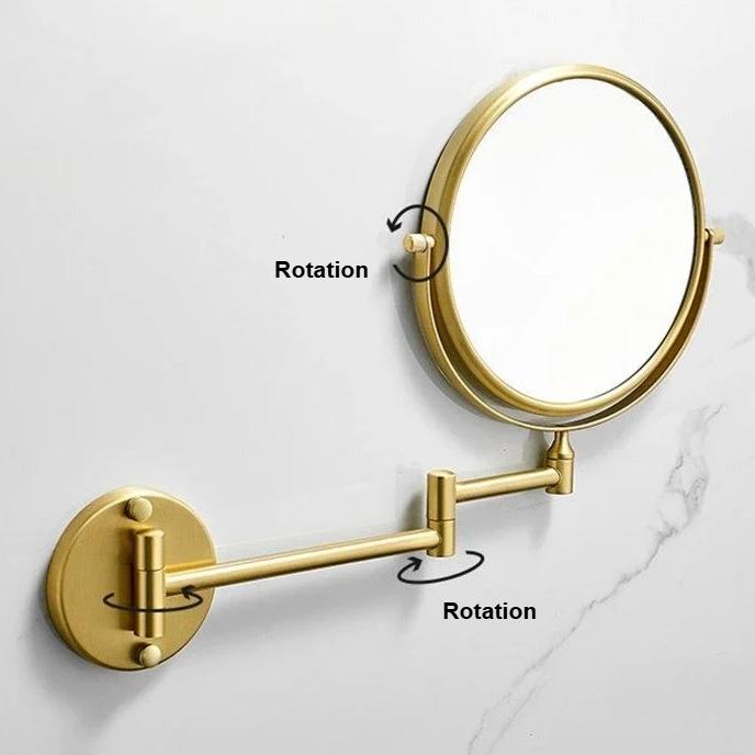 Wall Hanging Double Sided Mirror Bathroom Makeup Mirror Aluminum Black/Gold/Silver Telescopic Mirror Folding Beauty Mirror