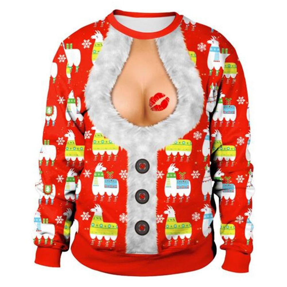 Funny Christmas Sweater Men Women Pullover Xmas Sweatshirt Ugly Graphic Y2k Sweatshirts for Holiday Party Loose Men's Clothing