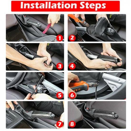Front Handbrake Brake Handle Cover For BMW F30 E46 E60 E90 E92 Carbon Fiber Look