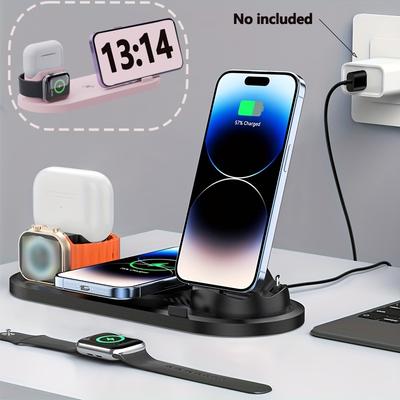 10 в 1 беспроводная зарядная подставка для iPhone 14 13 12 11 Samsung Xiaomi быстрая зарядная док-станция для Airpods Pro iWatch 7