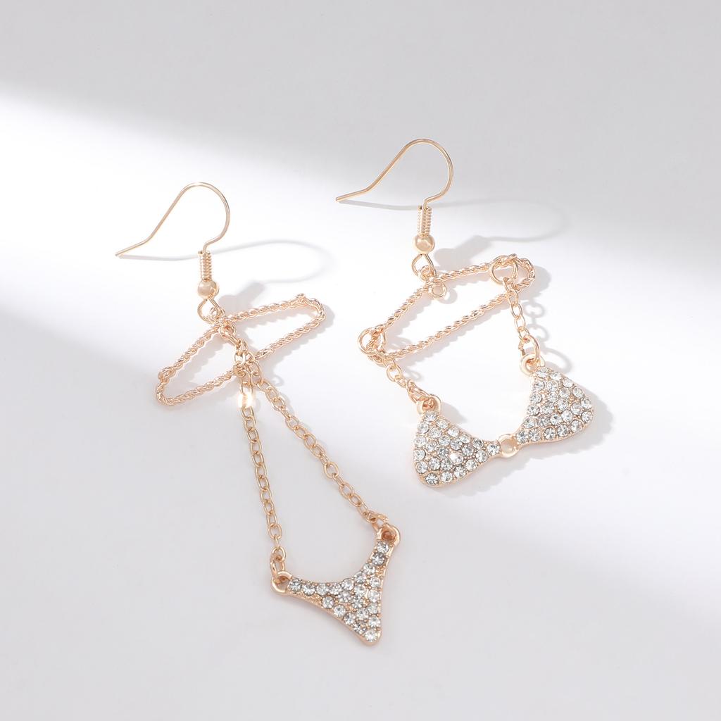 Funny Bikini Zircon Drop Earrings for Women Asymmetric Design Earring Personality Party Jewelry Aesthetic Female Ear Accessories