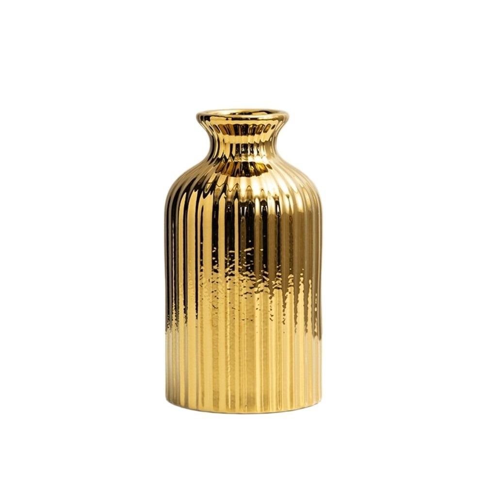 Floral Arrangement Flowerpot Minimalism Tabletop Decor Ceramic Electroplated Vase Home Decor