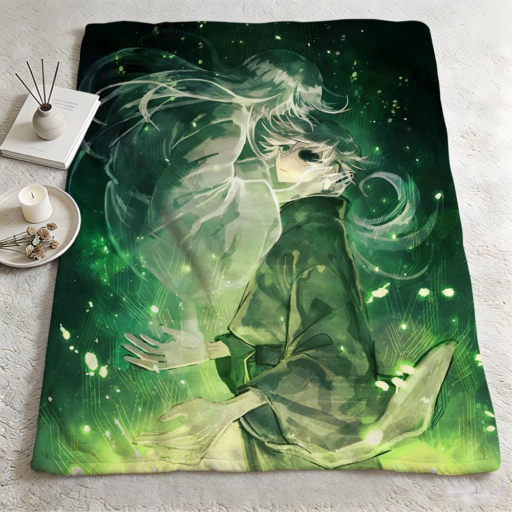 anime M-Mushishi-i Throw Warm Soft Flannel Blanket, Multi-use for Sofa Bed Camping Travel Nap