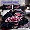 1PC Rose pattern Bedding Quilt Set Quilt Cover Pillowcase Home Decoration Birthday Gift (1 * duvet cover + 2 * pillowcase, without core)