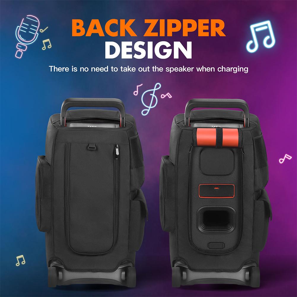 Portable Speaker Dust Case Zipper Closure Padded Speaker Protective Cover Double-Sided Speaker Storage Bag for JBL PARTYBOX 520