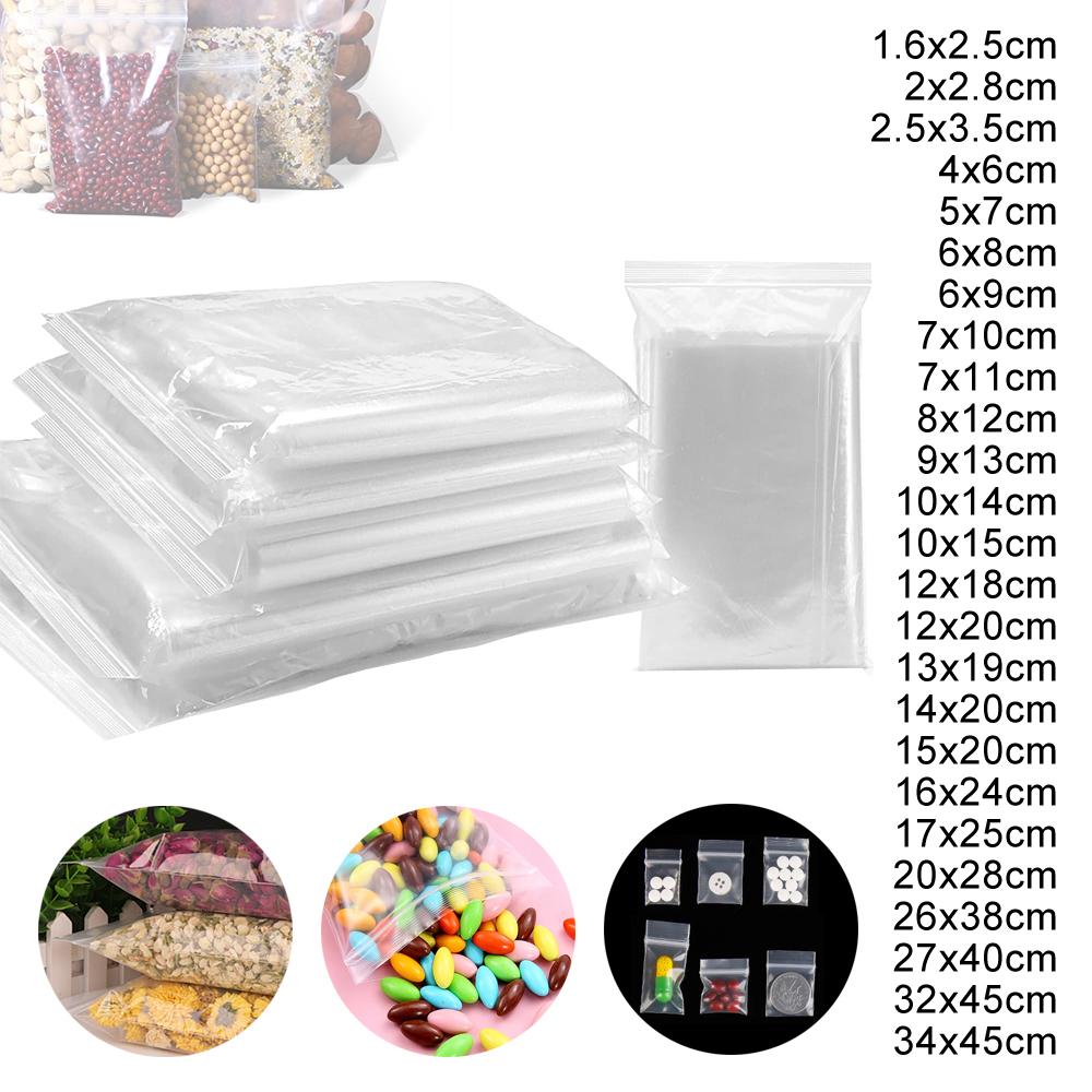 100Pcs Self Seal Clear Cellophane Bags Resealable Plastic Poly Bags Zip Poly Bags for Photos Cards Jewelry Documents Bakery Cookies Candies