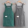 Oil Proof Kitchen Hanging Neck Cooking Sleeveless Apron Fashion Waiter Restaurant Server Workwear Breathable Catering Apron