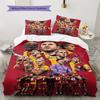 Comic Style Football Team Celebration Print Duvet Cover Set, 3Pcs Sports Bedding Set with 2 Pillowcases for Bedroom