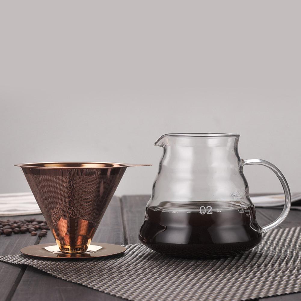 Stainless Steel Filter Cup Integrated Coffee Filter Gold Hand-made Coffee Household Drip Coffee