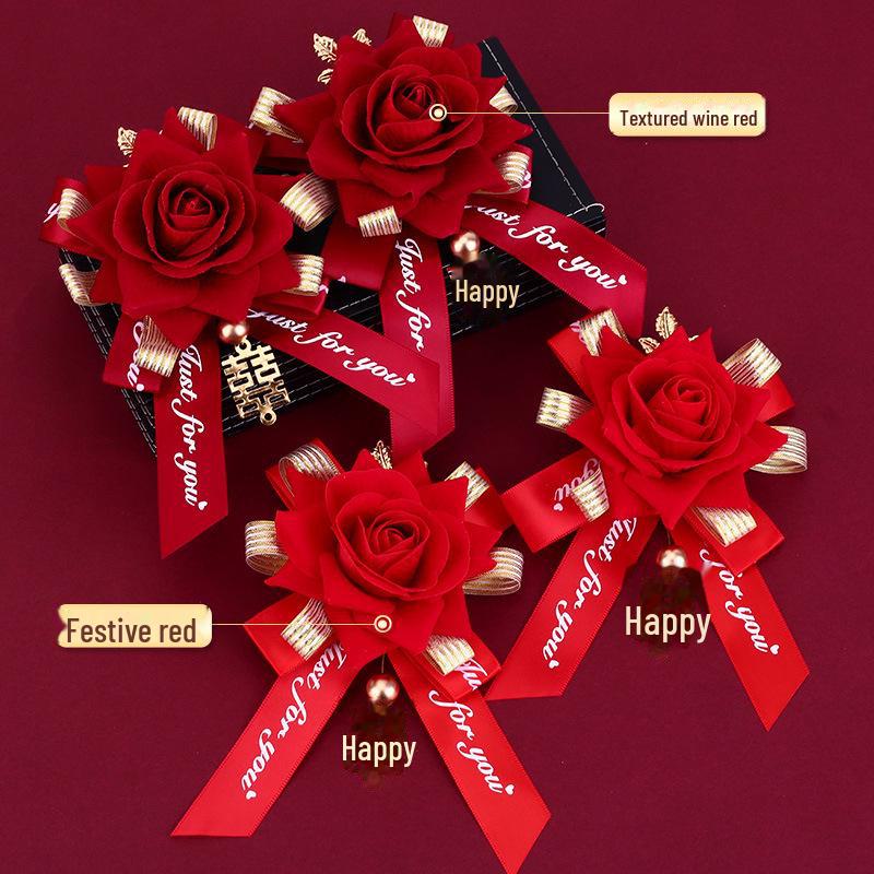 Полный свадебный набор бутоньерок: Жених, Лучший друг жениха, Невеста, Семья, Родители, Подружки невесты