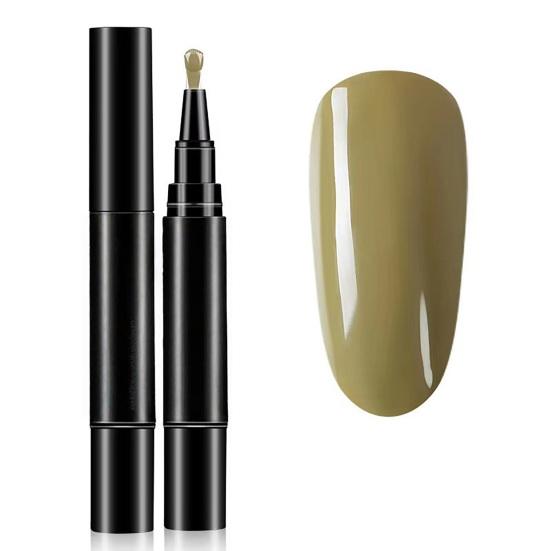 1/6Pcs Nail Polish Pen 3-in-1 Quick Dry Long Lasting High Gloss DIY Manicure Nail Art Natural Nude Women Girls Fingernail Toenail Gel Polish Pen