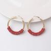 New Wine Red Geometric Hanging Earrings for Women Metal Pendants Dangle Earrings Red Exaggerated Drop Earrings aretes