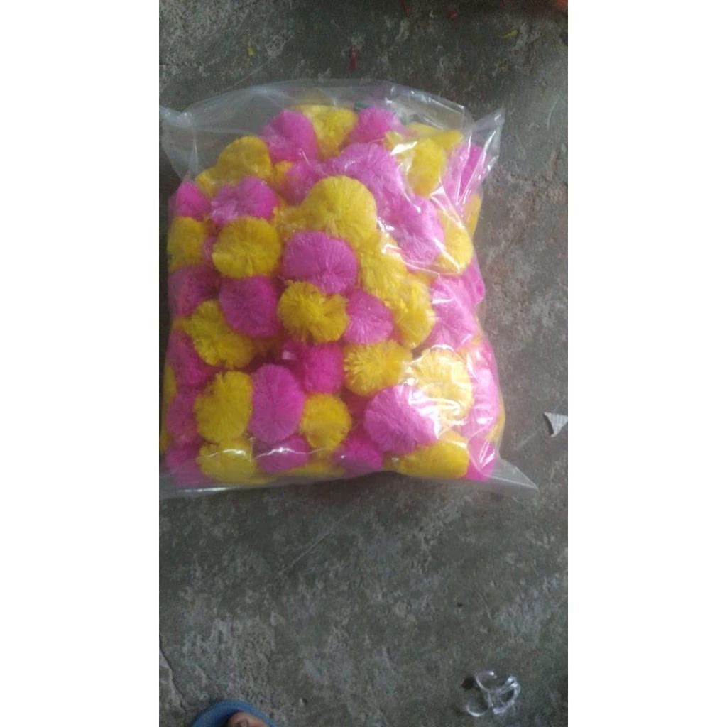 Искусственные цветы бархатца для украшения Длинный торан индийский genda phool для свадьбы и фестиваля | Длина 4-8 футов | Розовый+Желтый | 5 нитей