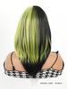 Wigs 18inch Black Wig Short Straight Wig Black And Green Ombre Wig Colorful Wigs for Girls Daily  Cosplay Party Wigs for Women