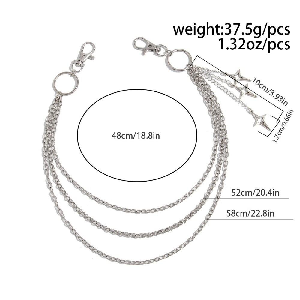 Панк Многослойная Металлическая Подвеска Звезда Цепь для Брюк Хип-Хоп Поясная цепочка Брелок Цепь для Джинсов Женские Модные Ювелирные Аксессуары Подарки