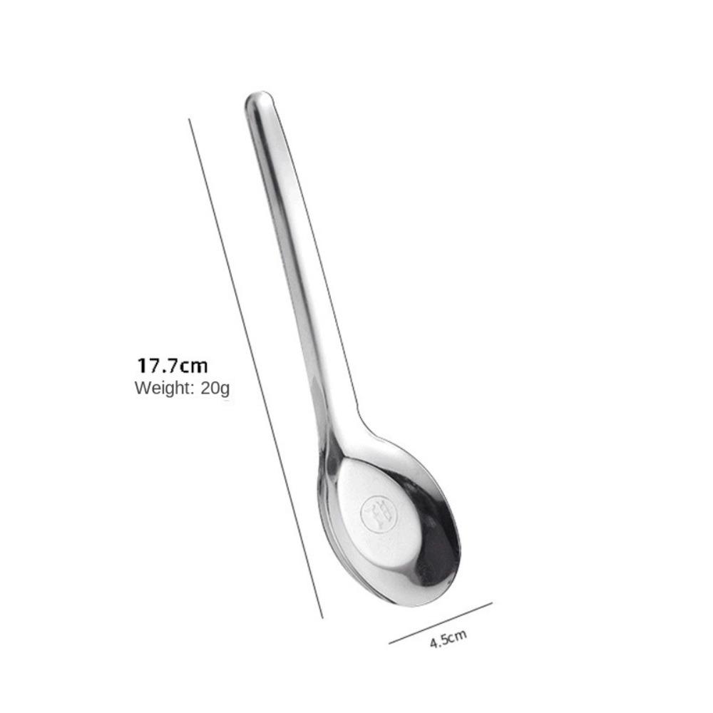 5/10pcs Flat Stainless Steel Spoon Set Thickened Adult Student Spoon Eating Soup Rice Spoon  Canteen