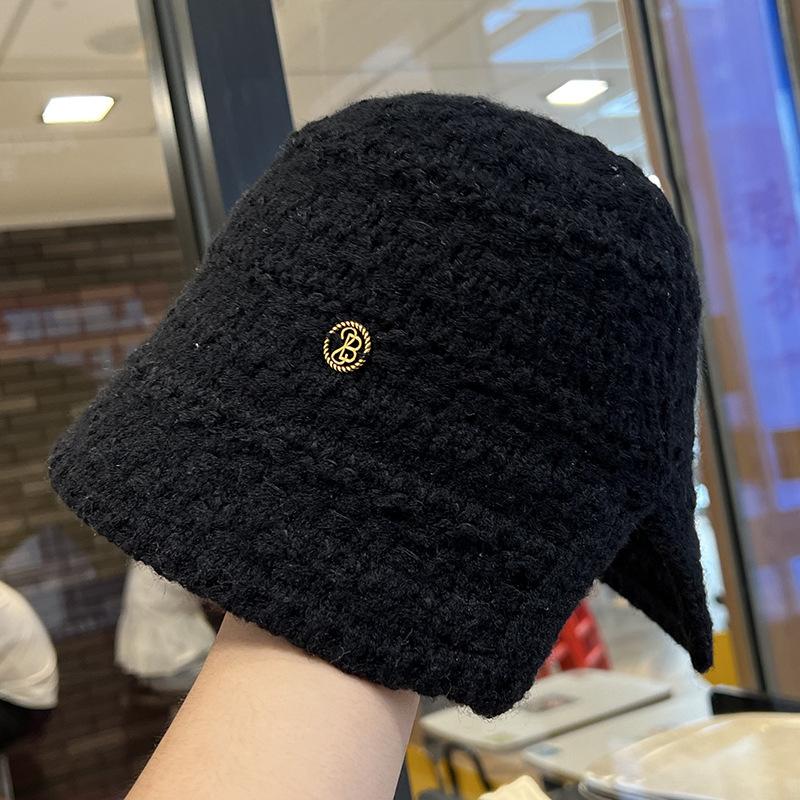 Весенний и осенний дышащий универсальный женский маленький вязаный панама-ведро с ажуром