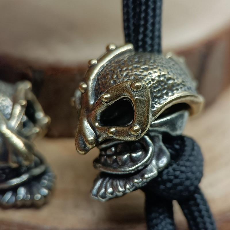 Warrior Skull Brass Knife Bead DIY Woven Bracelet Lanyard Keychain Pendant Accessories Hangings Charms