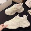 Breathable Mesh White Shoes, Wearing Thick-soled Muffin Women's Autumn Running Casual Sports Shoes
