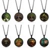 Fashion Nordic Viking Tree Of Life Necklace For Men Jewelry 25mm Round Photo Glass Cabochon Fashion Crystal Amulet Jewelry