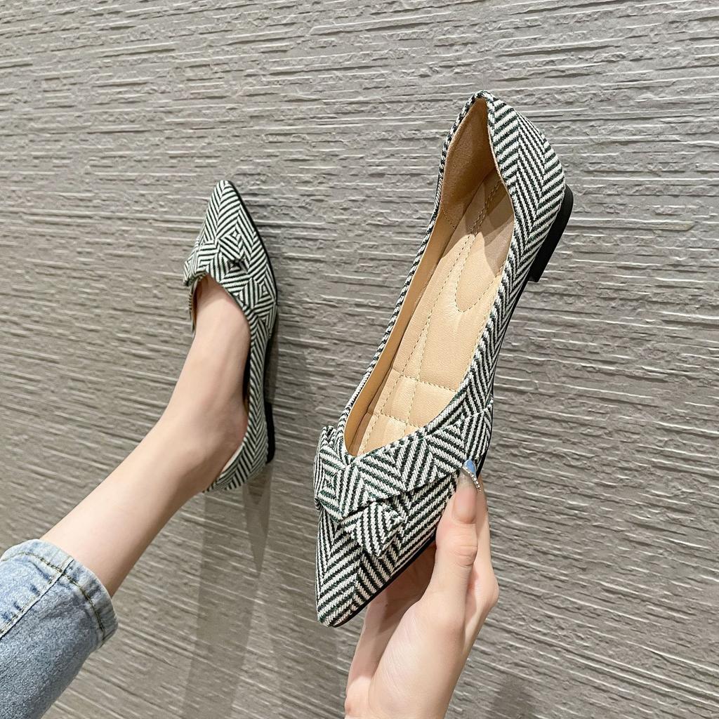 New Arrival Spring Summer Ballerina Flats Pointed Toe Shoes Elegant Office Ladies Shoes