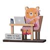 Yousheng Wooden Animal Ornament Capybara Bear Desk Companion Crying Animal Motivational Sign for Office Desk Decor Stress Relief