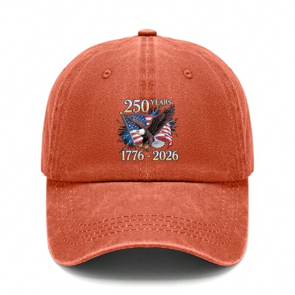 [Patriotic Baseball Cap] 250Th Anniversary Eagle Print Polyester Adjustable Sun Hat Breathable Vintage Streetwear For July 4Th Memorial Day Gift -