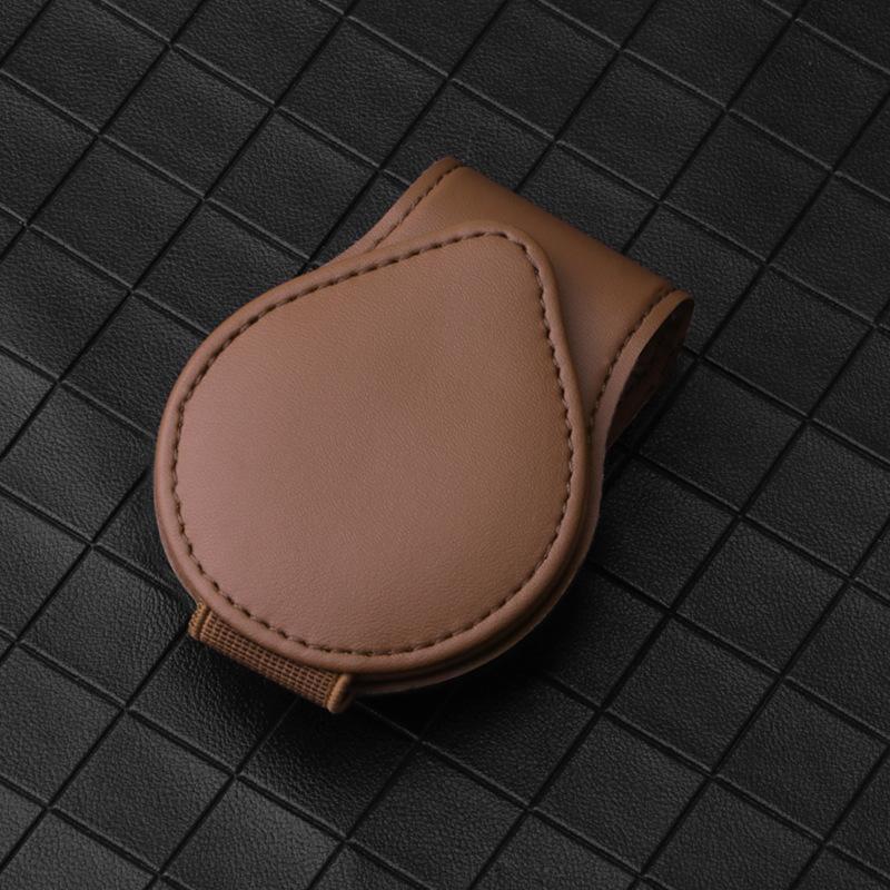 Универсальный кожаный солнцезащитный козырек с клипсой для очков, автомобильный держатель для карт и билетов, портативные клипсы для очков, аксессуары для салона автомобиля