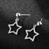 Серьги из стерлингового серебра S925 для женщин, минималистичные короткие серьги в форме звезды, корейский стиль, геометрические пятиконечные звезды, серебряные аксессуары