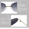 Luxury Frameless Oval Uv400 Sunglasses Fashionable Simplicity Street Photography Travel Ultraviolet-Proof Shades Glasses