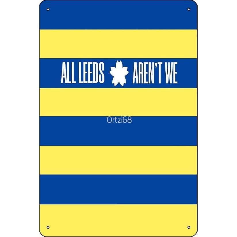 Leeds united green blue yellow color Poster Metal Tin Sign 12 X 8 Inch Funny Man Cave Home Office Bar Decor