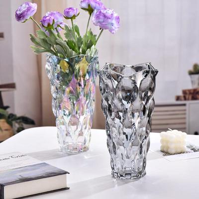 Скандинавская хрустальная стеклянная ваза, большой диаметр для свежих цветов и зеленых растений, элегантный декор для дома и отеля.