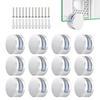 Jeezao support miroir mural fixation clips salle de bains,entretoise d'etagere en verre en alliage de zinc 12 pieces
