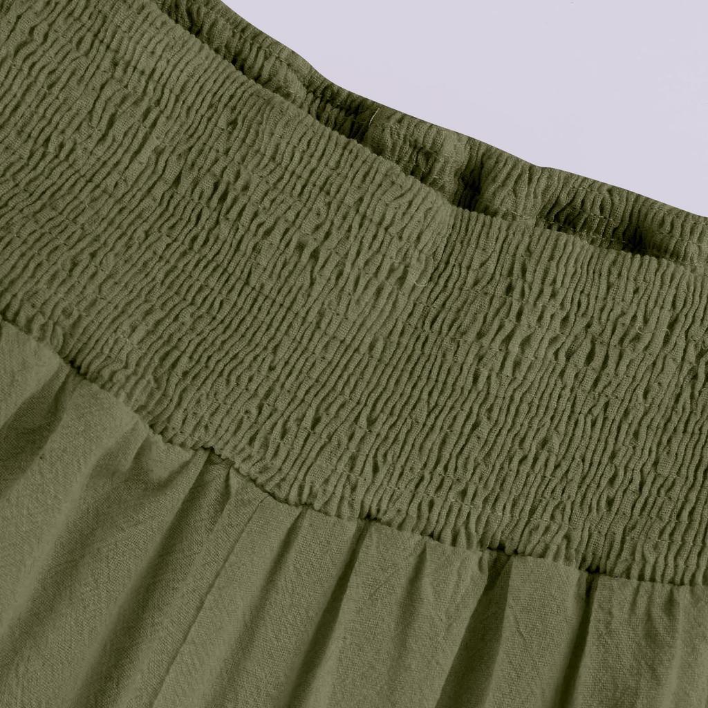 Женские брюки, легкие брюки, летние повседневные пляжные брюки с эластичной резинкой на талии и карманами