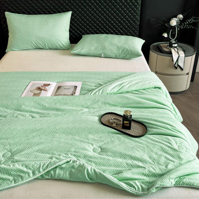 Жаккардовое бамбуковое охлаждающее летнее одеяло для кровати размера «queen» и «king», шелковистое одеяло для кондиционера, легкое охлажденное одеяло, мягкое, против клещей