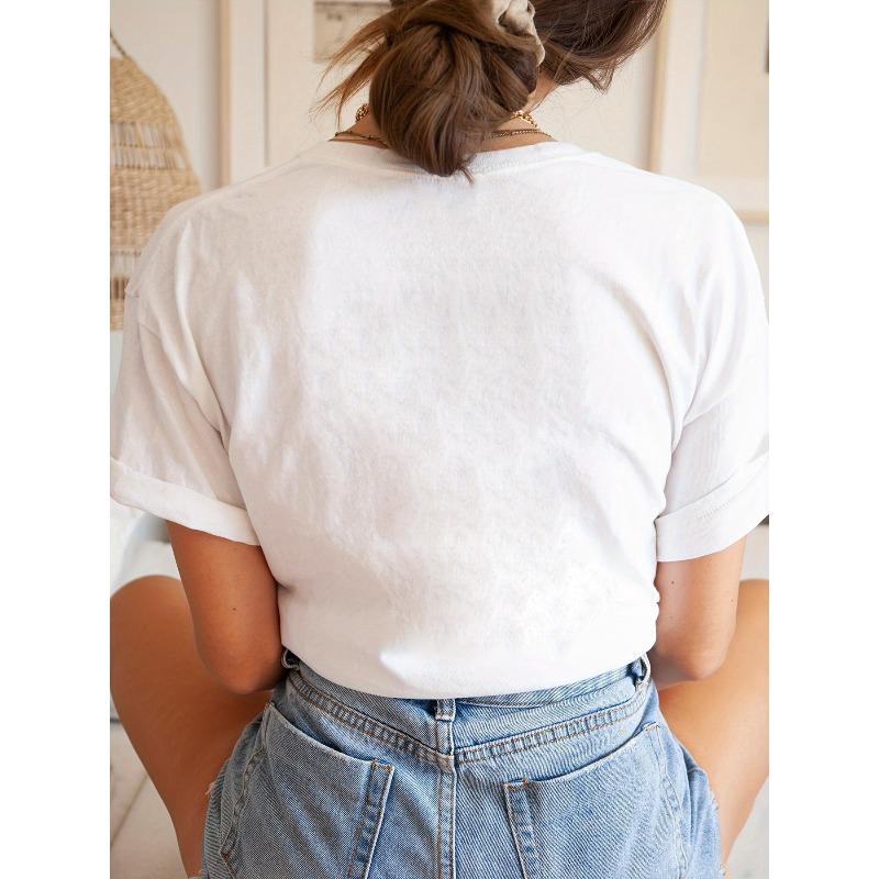 Женская футболка с принтом «Толстые птицы и цветение вишни», круглый вырез, короткий рукав, весна-лето, легкая, повседневная, игривая, комфортная