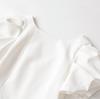 European and American style, new women's clothing, foreign style round neck bubble sleeves, short sleeves, split hem 2560036
