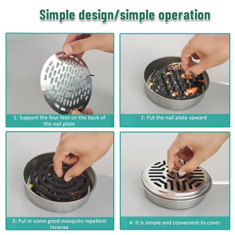 Держатель катушки от комаров Коробка от комаров Полая конструкция Практичный устойчивый к высоким температурам держатель Лоток для катушки от комаров из нержавеющей стали для дома
