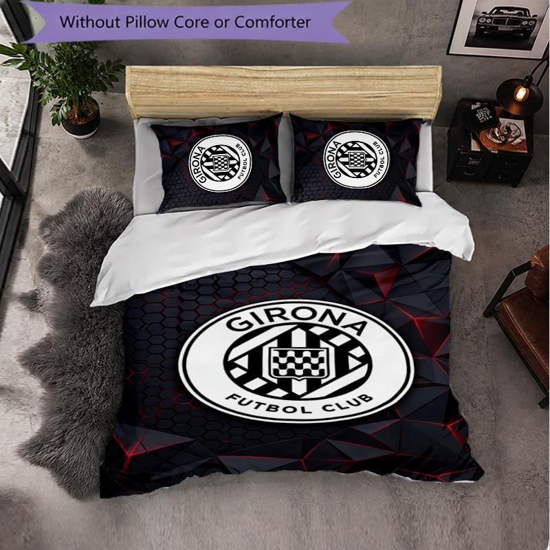Girona FC Themed Bedding 3Pcs Duvet Cover Set Decorative Bed Linen For Teen Room Home Decoration