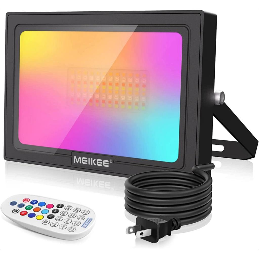 MEIKEE 35W RGB Light RGB Floodlight Color Light Flood Light Light Up LED 180W Equivalent Bright Energy Saving IP66 Waterproof Remote Control Operation