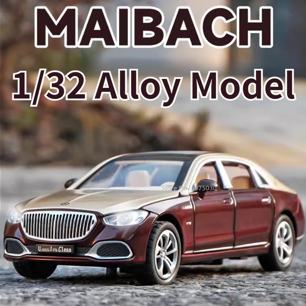 1/32 Alloy Diecast Benz Maybach S680 Car Model Scale Toy High Simulation Vehicle Door Can Open Pull Back Collect Decorative Toys