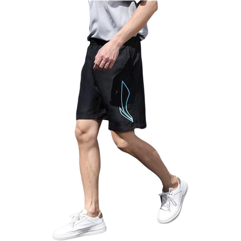 Li Ning Спортивная жизнь Коллекция Повседневные шорты Мужские Прохладные и освежающие Черные YKSU103-2