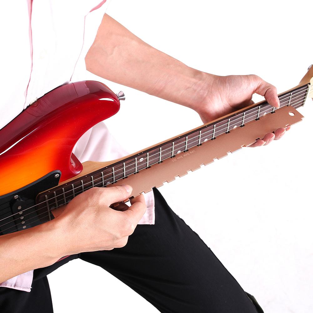 Guitar Neck Luthier Notched Straight Fretboard Edge Fret Ruler Aluminum Luthiers Tool Compatible For Gibson Fender Guitar