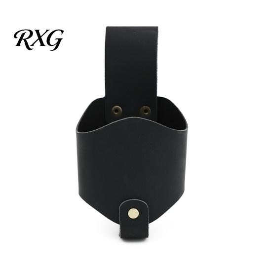 Waist Drink Pouch Hanging Beer Holder, Faux Leather Soda Beverage Can Travel Bottle Holder Portable Holster for Belt, Accessories Lovers Hands