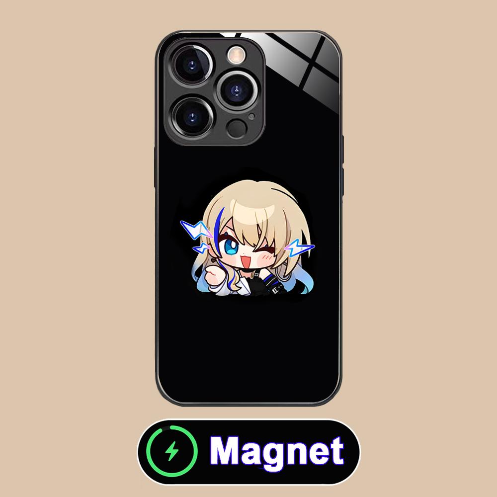 HSR Serval Стеклянный чехол MagSafe для мобильного телефона iPhone 17 16 15 14 13 12 11 Air Pro Max Plus Mini Цветной чехол