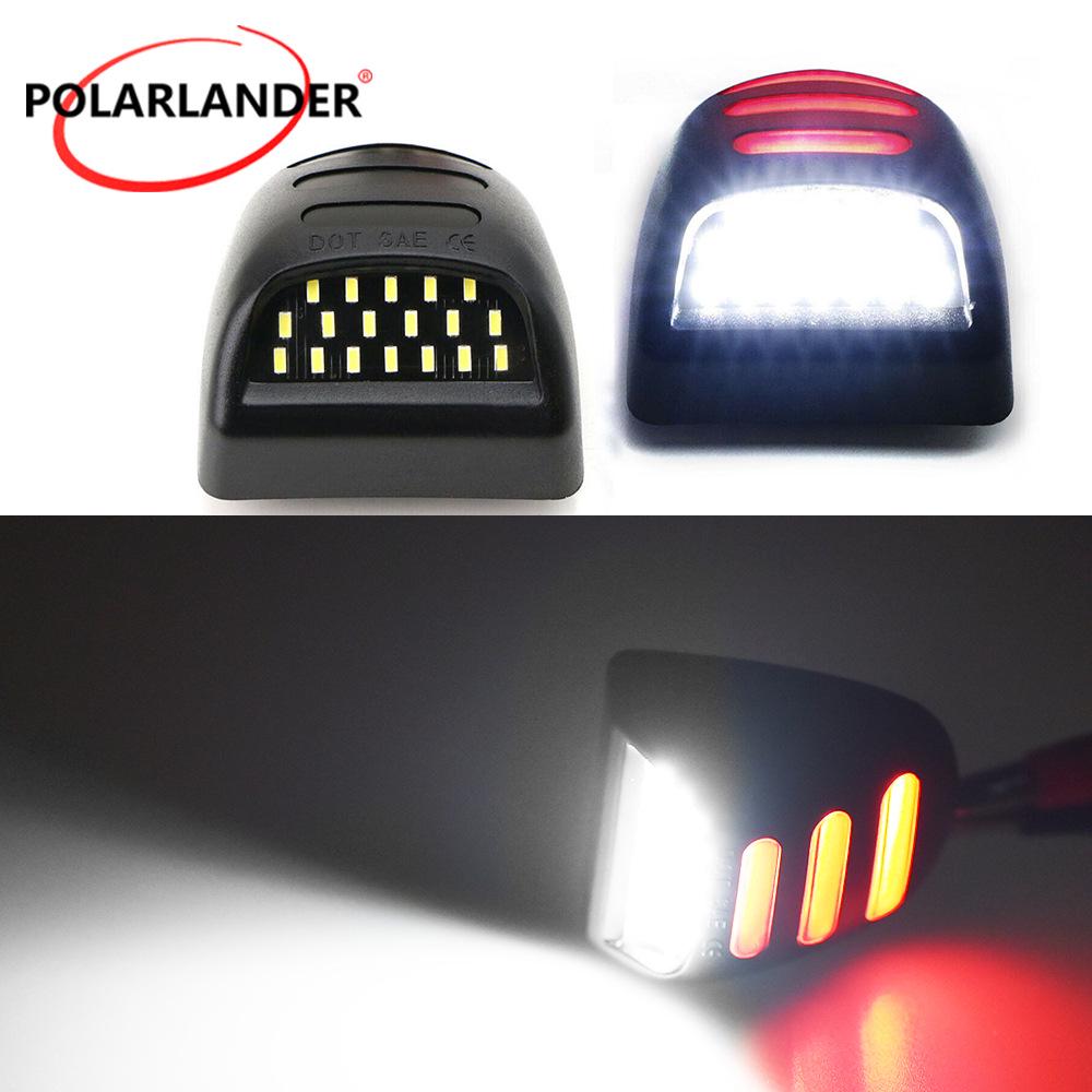 2-светодиодные фонари номерного знака, Красный/Белый, Для Chevrolet Tahoe 01-14, Cadillac, GMC