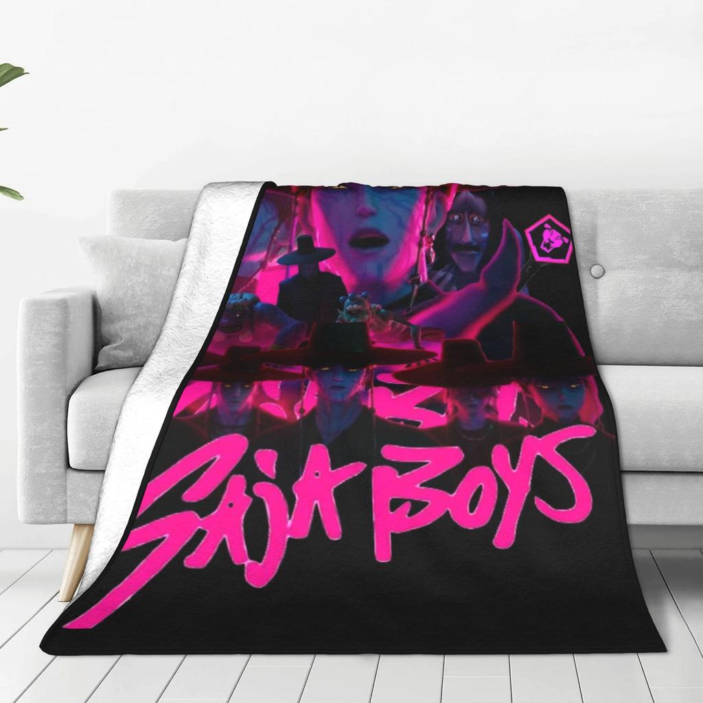 saja boys demon kpop demon hunters Blanket Quality Soft Warm  Throw Blanket Winter Girls Boys Couch Chair Fluffy Bedspread